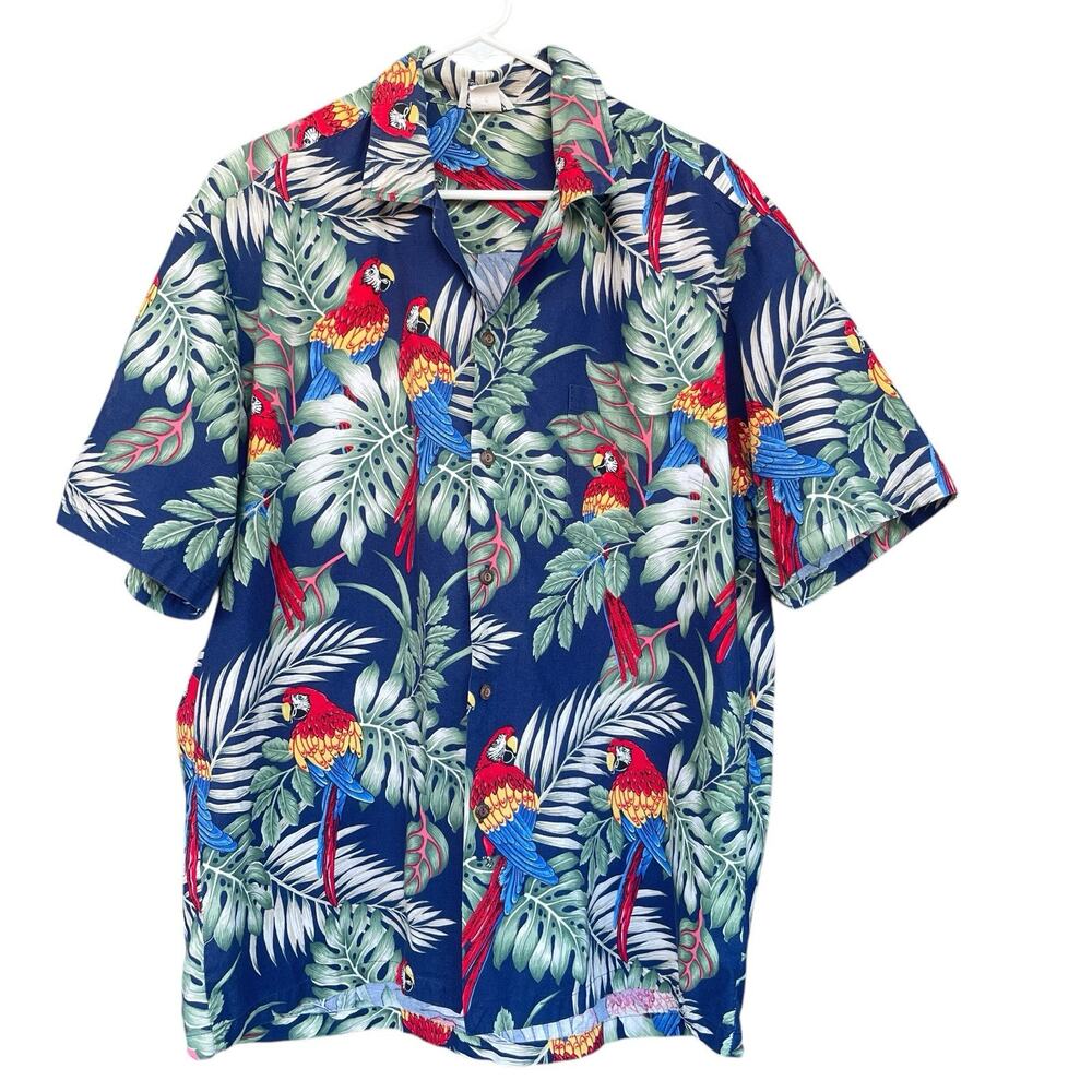 Pacific Legend Mens Hawaiian Shirt‎ Extra Large XL Tropical Parrot Magnum PI USA